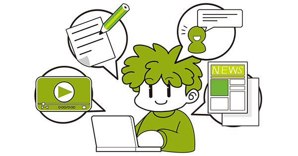 web記事制作をしているイラスト